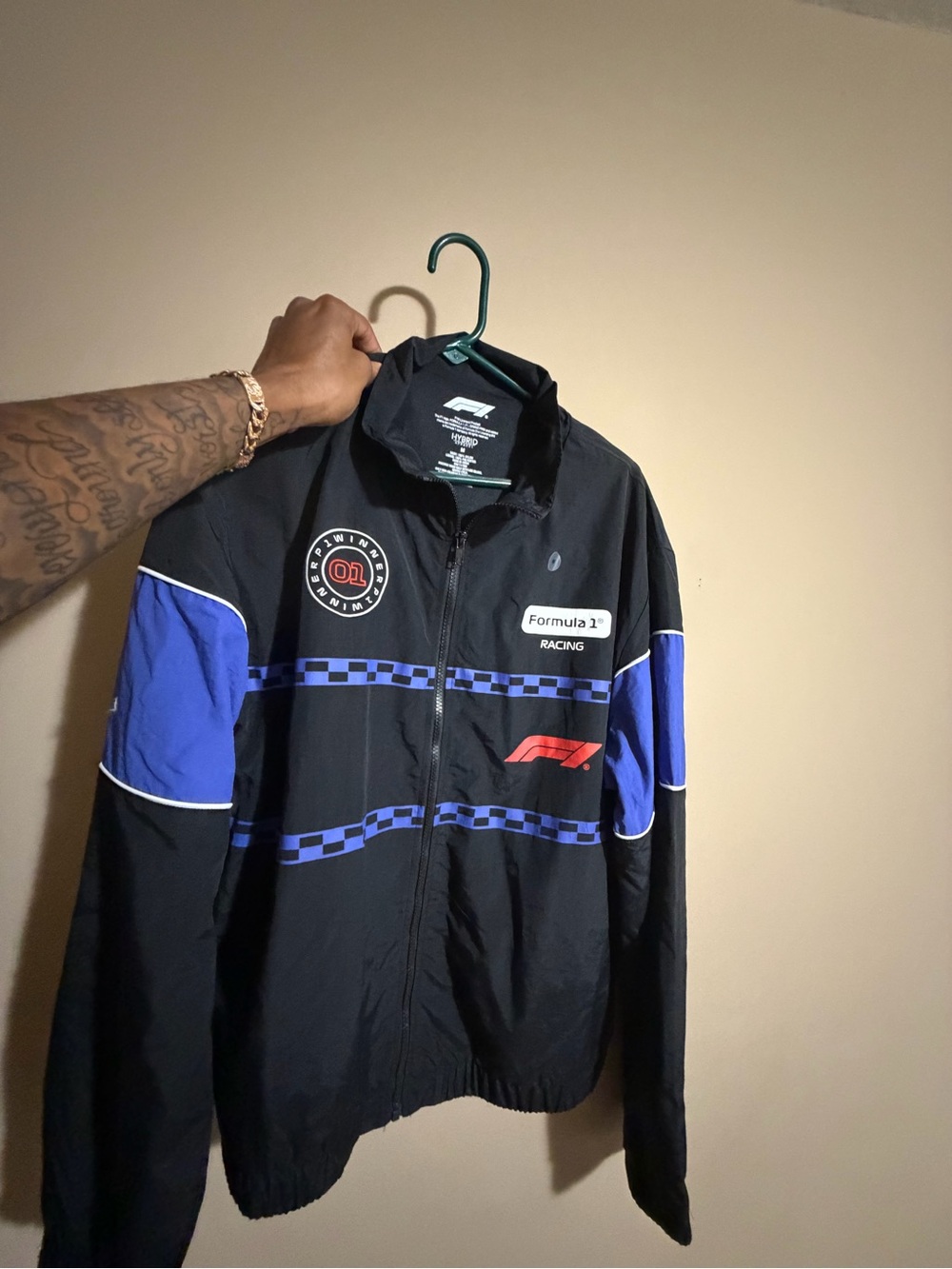 Formula 1 Black and Blue Racing Windbreaker Jacket